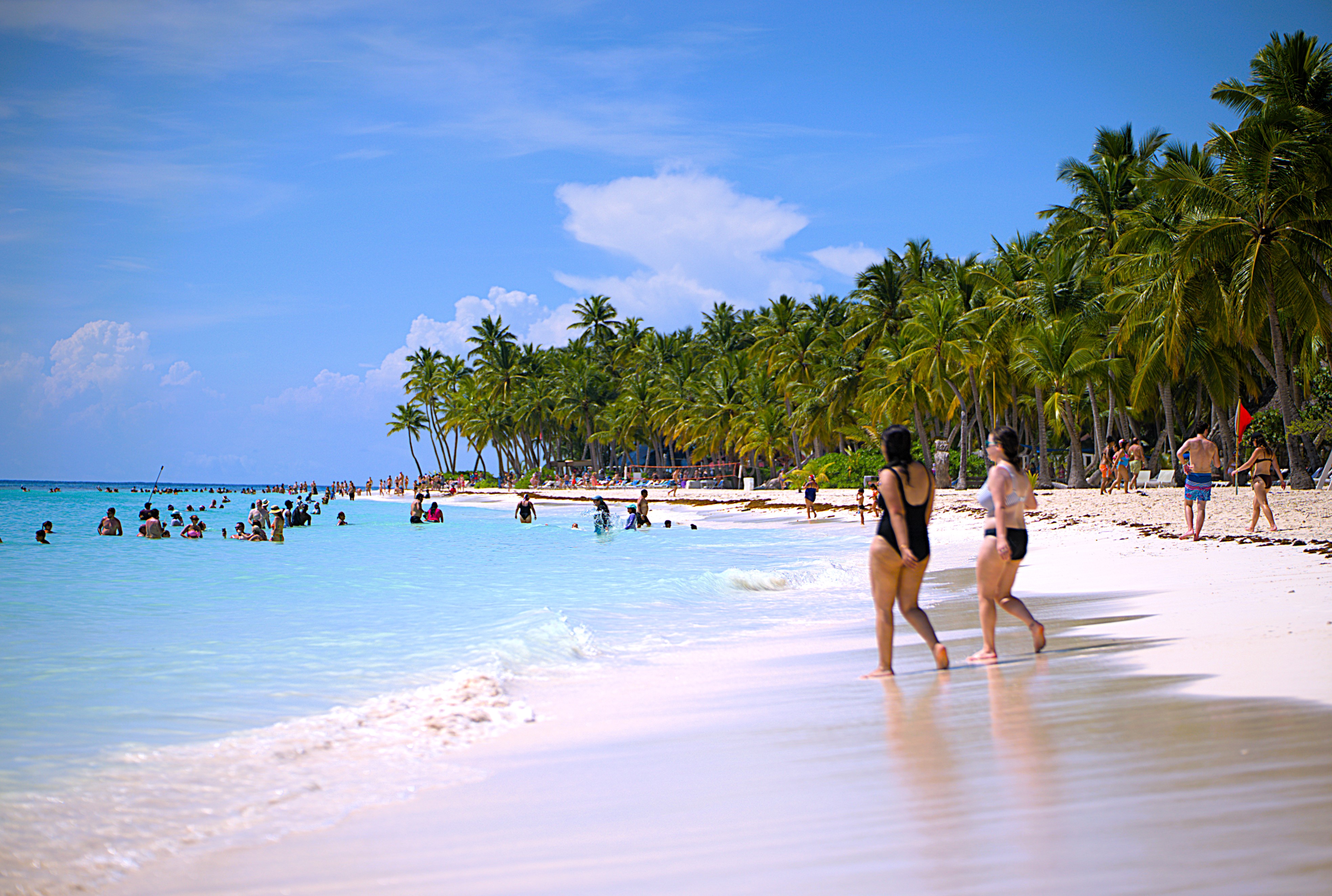 Boat anchored at Saona Island beach